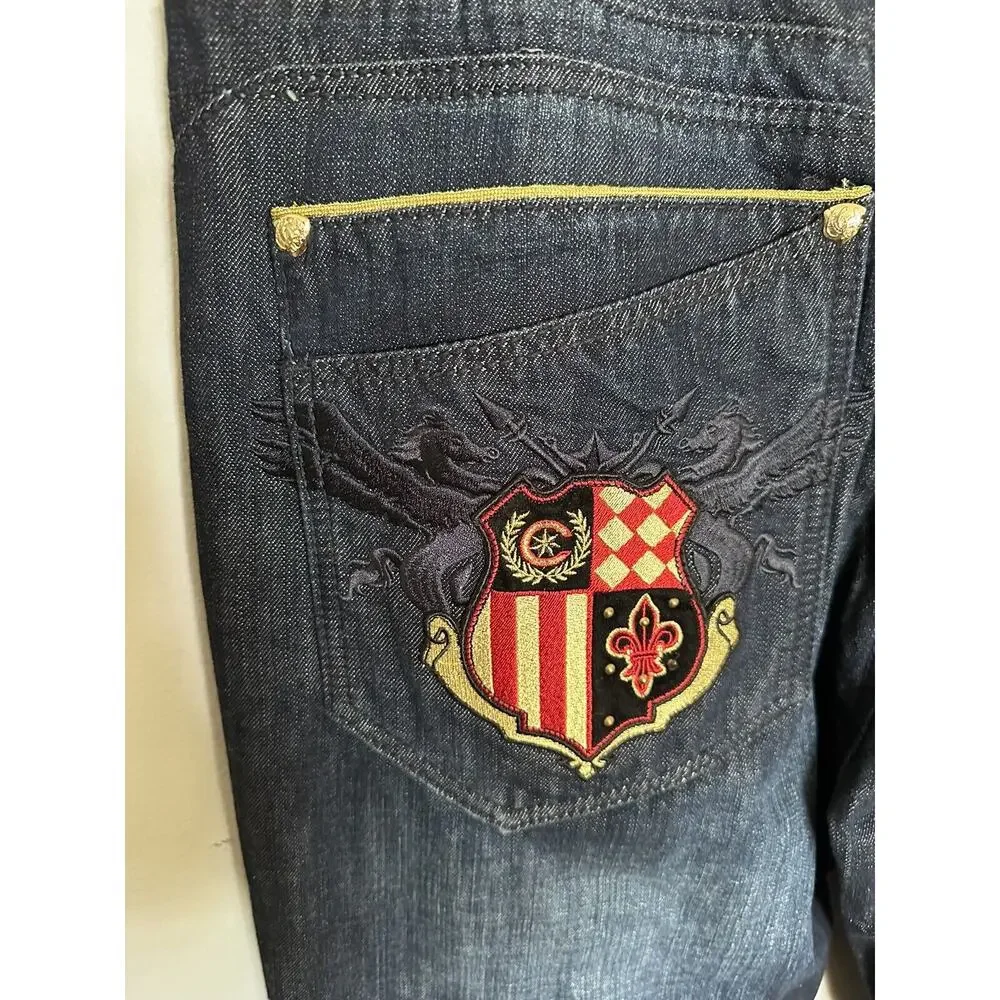 Coogi Authentic Denim Blu Jeans Mens Size 42 x 35 Embroidered Pocket